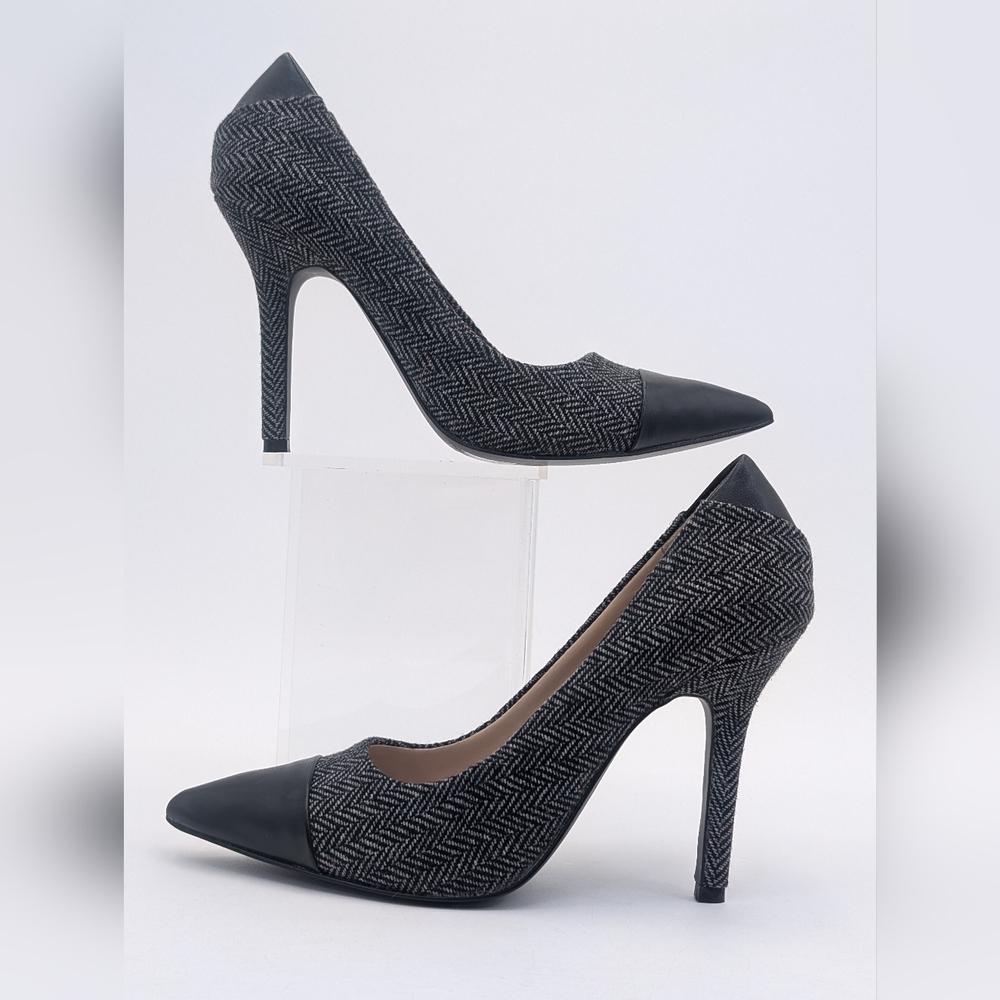 BCBGeneration Duboise Size 6.5 Stilleto Pointed Toe Fabric With Leather Accents - Picture 8 of 17